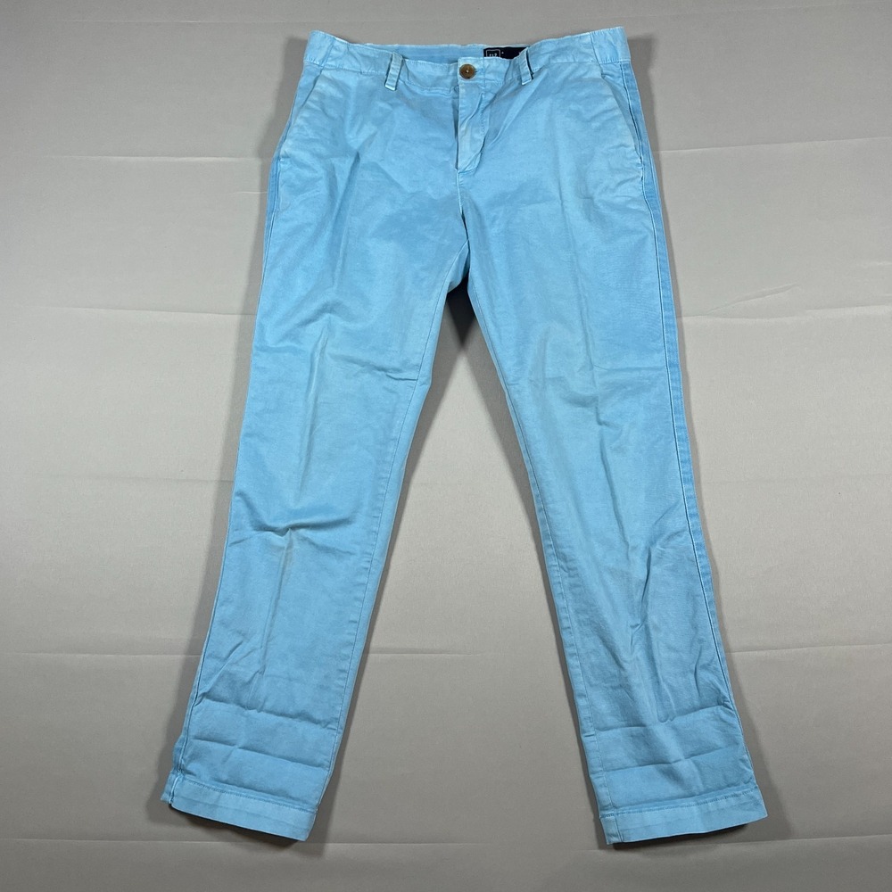 Gap Chino Pants Womens 4 Light Blue Cotton Stretch Mid Rise Skinny Leg Zip Fly